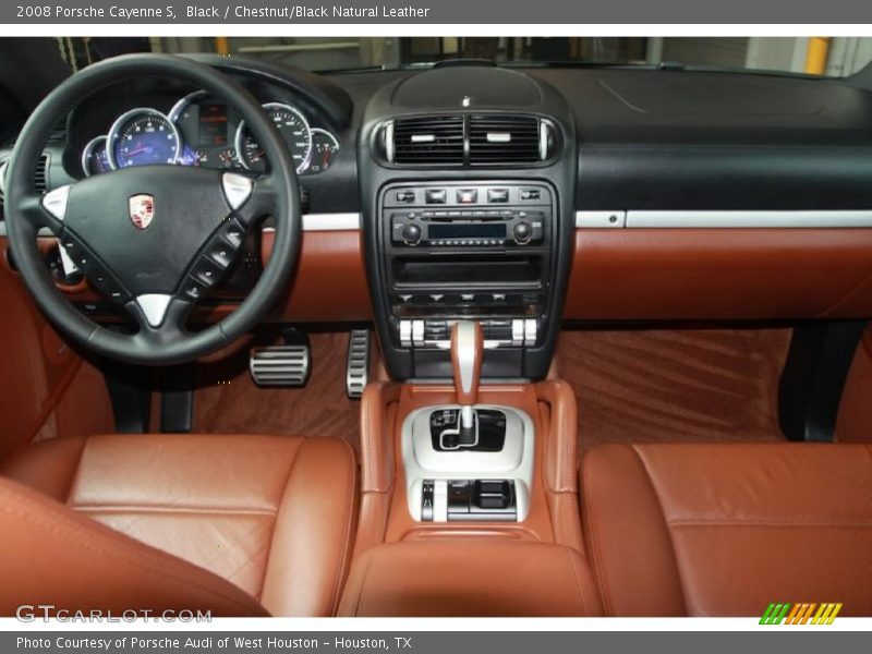 Black / Chestnut/Black Natural Leather 2008 Porsche Cayenne S