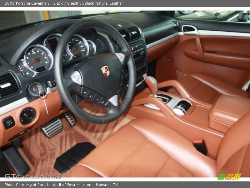 Black / Chestnut/Black Natural Leather 2008 Porsche Cayenne S