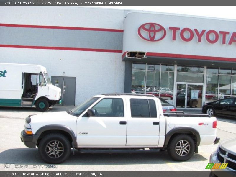 Summit White / Graphite 2003 Chevrolet S10 LS ZR5 Crew Cab 4x4