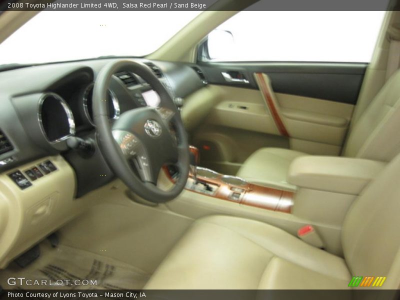 Salsa Red Pearl / Sand Beige 2008 Toyota Highlander Limited 4WD