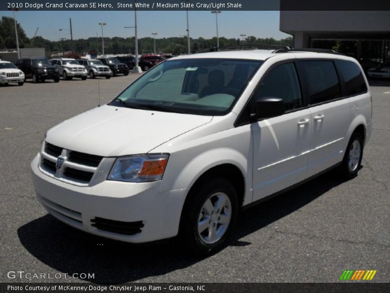 Stone White / Medium Slate Gray/Light Shale 2010 Dodge Grand Caravan SE Hero