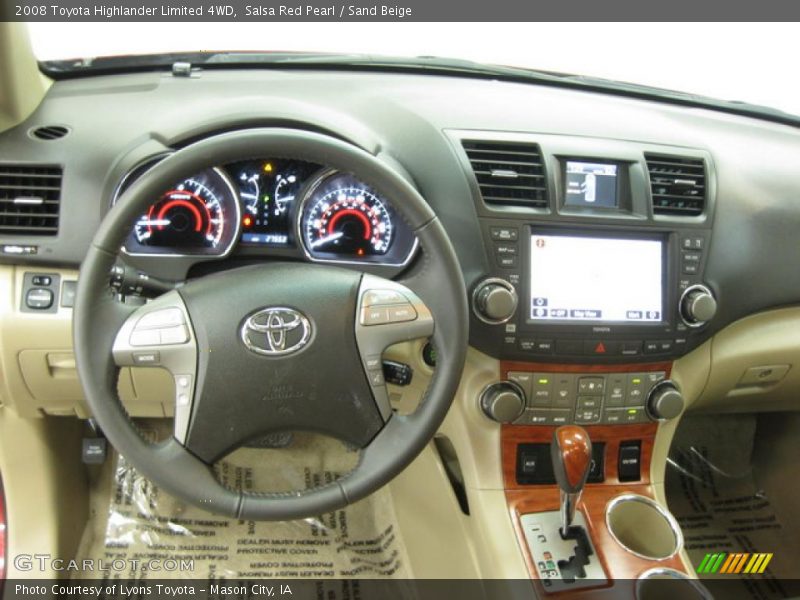 Salsa Red Pearl / Sand Beige 2008 Toyota Highlander Limited 4WD