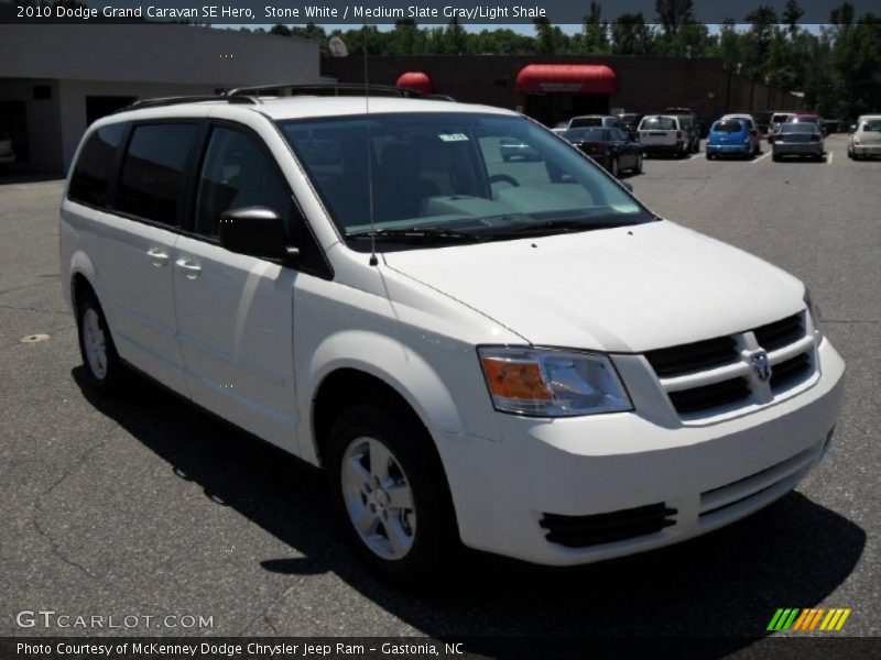 Stone White / Medium Slate Gray/Light Shale 2010 Dodge Grand Caravan SE Hero
