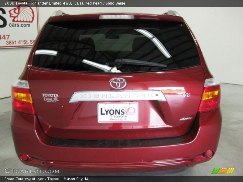 Salsa Red Pearl / Sand Beige 2008 Toyota Highlander Limited 4WD