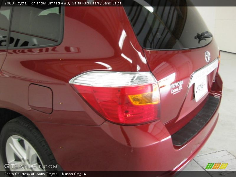 Salsa Red Pearl / Sand Beige 2008 Toyota Highlander Limited 4WD