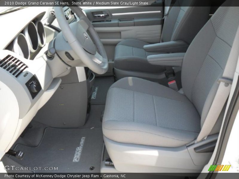 Stone White / Medium Slate Gray/Light Shale 2010 Dodge Grand Caravan SE Hero