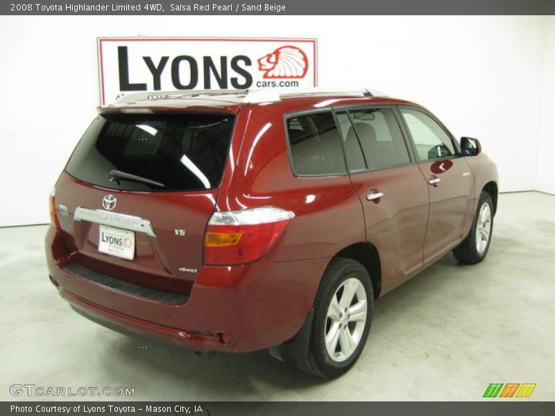 Salsa Red Pearl / Sand Beige 2008 Toyota Highlander Limited 4WD