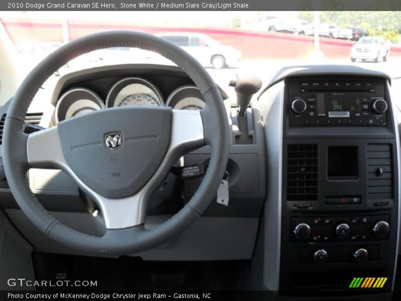 Stone White / Medium Slate Gray/Light Shale 2010 Dodge Grand Caravan SE Hero