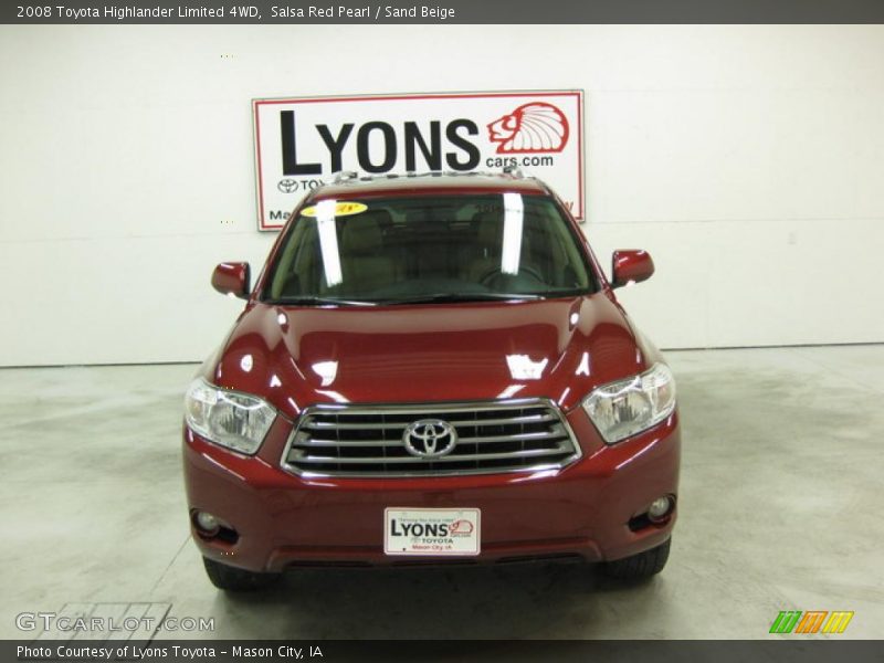 Salsa Red Pearl / Sand Beige 2008 Toyota Highlander Limited 4WD