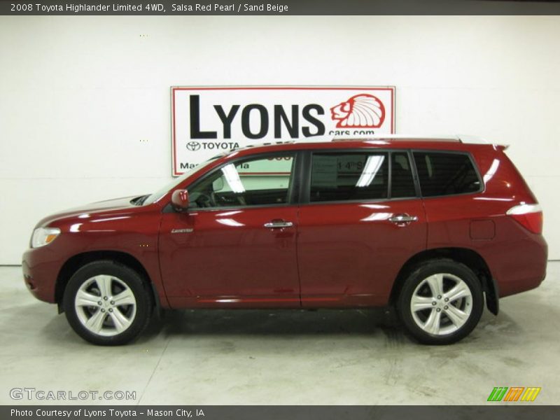 Salsa Red Pearl / Sand Beige 2008 Toyota Highlander Limited 4WD