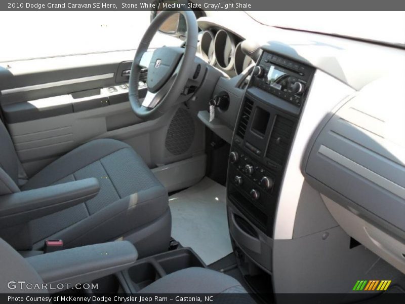 Stone White / Medium Slate Gray/Light Shale 2010 Dodge Grand Caravan SE Hero