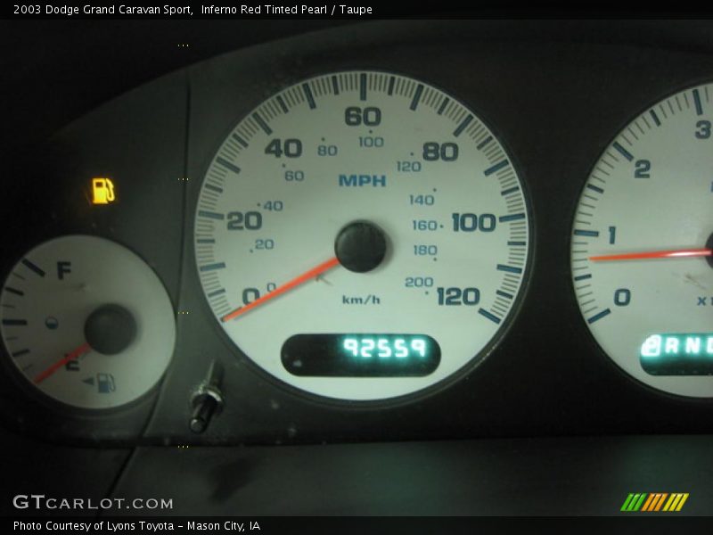 Inferno Red Tinted Pearl / Taupe 2003 Dodge Grand Caravan Sport