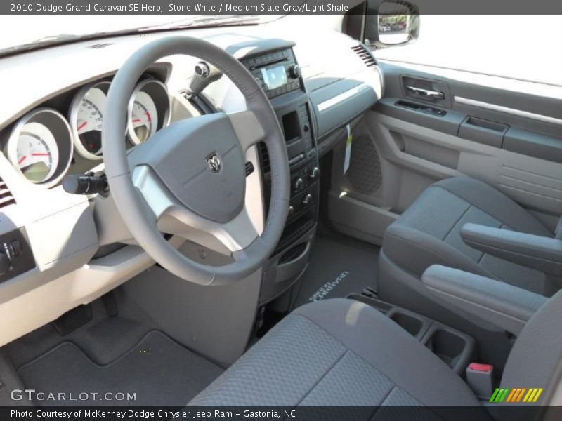 Stone White / Medium Slate Gray/Light Shale 2010 Dodge Grand Caravan SE Hero