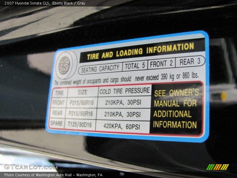 Ebony Black / Gray 2007 Hyundai Sonata GLS