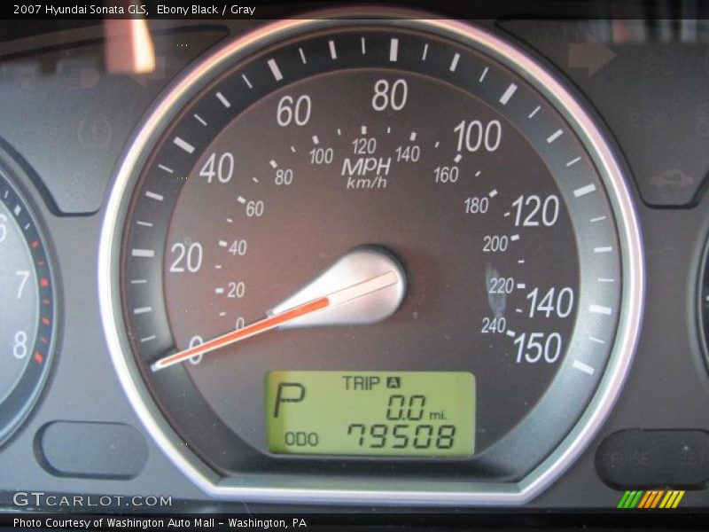 Ebony Black / Gray 2007 Hyundai Sonata GLS