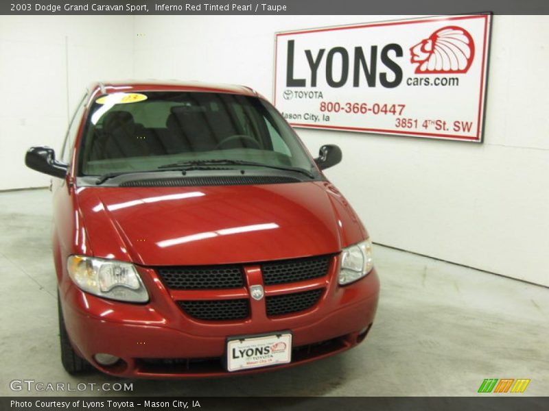 Inferno Red Tinted Pearl / Taupe 2003 Dodge Grand Caravan Sport