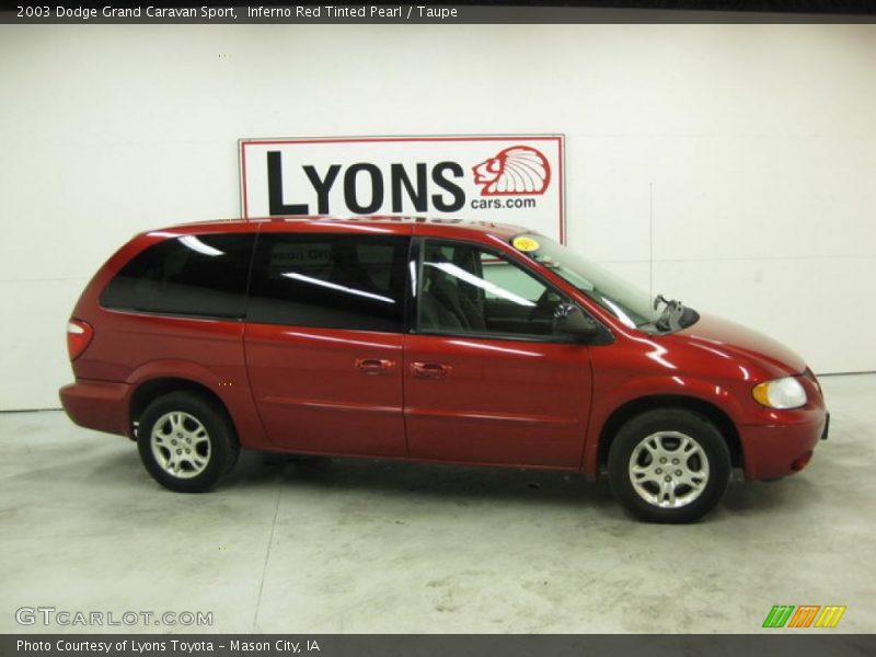 Inferno Red Tinted Pearl / Taupe 2003 Dodge Grand Caravan Sport