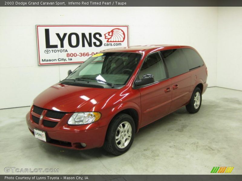 Inferno Red Tinted Pearl / Taupe 2003 Dodge Grand Caravan Sport