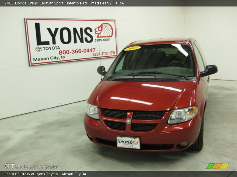 Inferno Red Tinted Pearl / Taupe 2003 Dodge Grand Caravan Sport