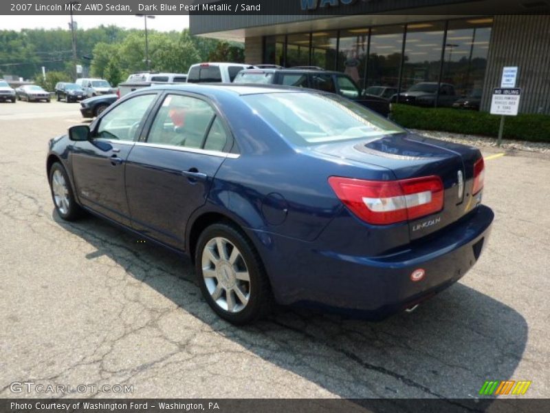 Dark Blue Pearl Metallic / Sand 2007 Lincoln MKZ AWD Sedan