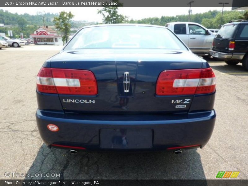 Dark Blue Pearl Metallic / Sand 2007 Lincoln MKZ AWD Sedan