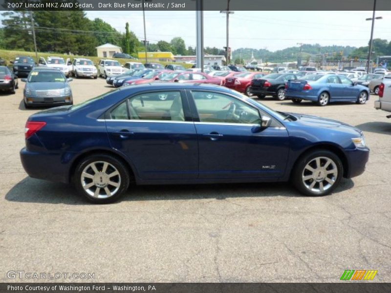 Dark Blue Pearl Metallic / Sand 2007 Lincoln MKZ AWD Sedan