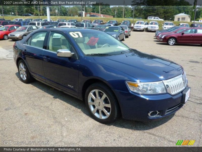 Dark Blue Pearl Metallic / Sand 2007 Lincoln MKZ AWD Sedan