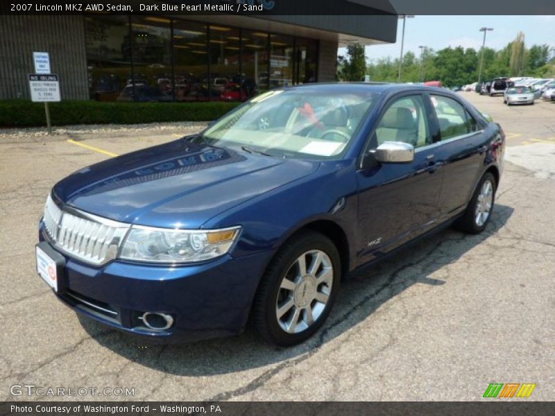 Dark Blue Pearl Metallic / Sand 2007 Lincoln MKZ AWD Sedan