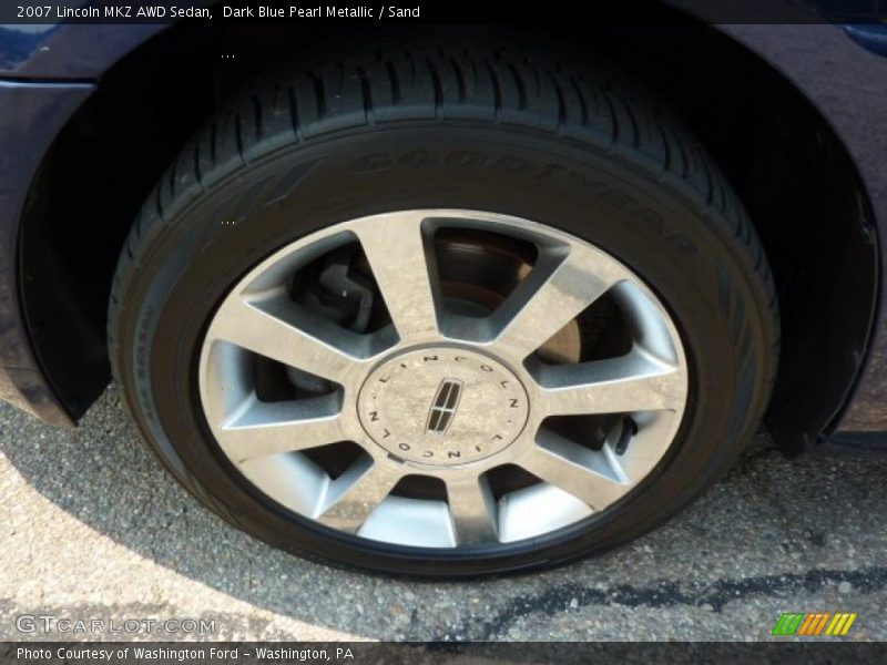 Dark Blue Pearl Metallic / Sand 2007 Lincoln MKZ AWD Sedan