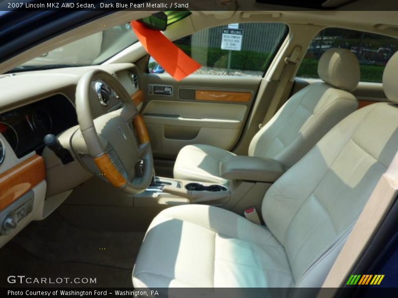 Dark Blue Pearl Metallic / Sand 2007 Lincoln MKZ AWD Sedan