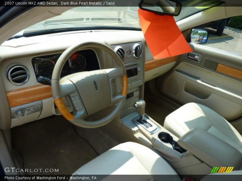 Dark Blue Pearl Metallic / Sand 2007 Lincoln MKZ AWD Sedan