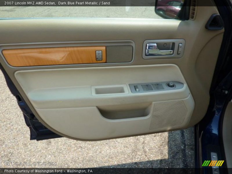 Dark Blue Pearl Metallic / Sand 2007 Lincoln MKZ AWD Sedan