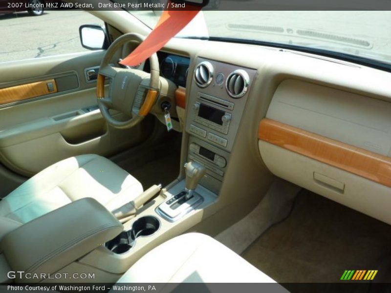Dark Blue Pearl Metallic / Sand 2007 Lincoln MKZ AWD Sedan