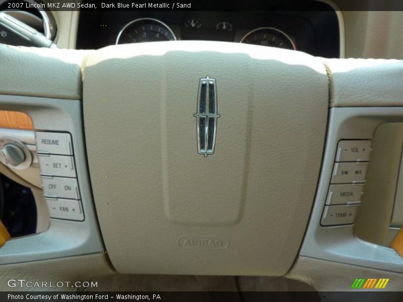 Dark Blue Pearl Metallic / Sand 2007 Lincoln MKZ AWD Sedan