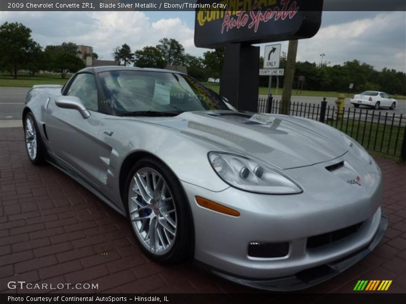 Blade Silver Metallic / Ebony/Titanium Gray 2009 Chevrolet Corvette ZR1