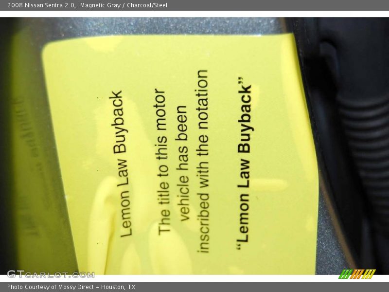 Magnetic Gray / Charcoal/Steel 2008 Nissan Sentra 2.0