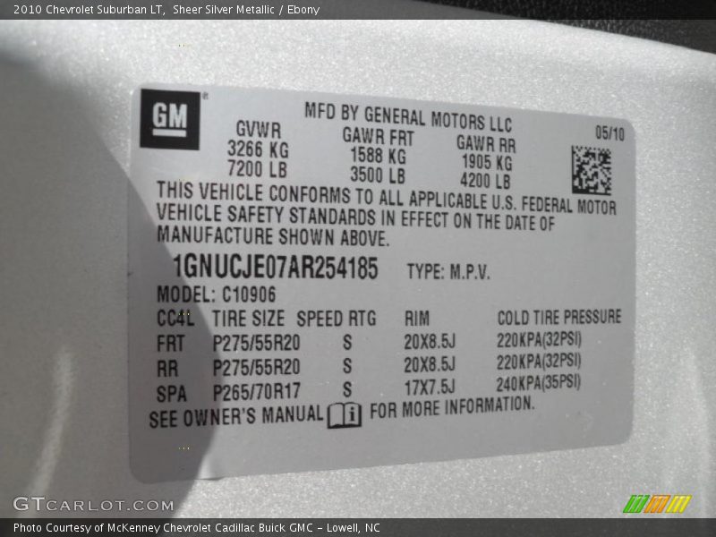 Sheer Silver Metallic / Ebony 2010 Chevrolet Suburban LT