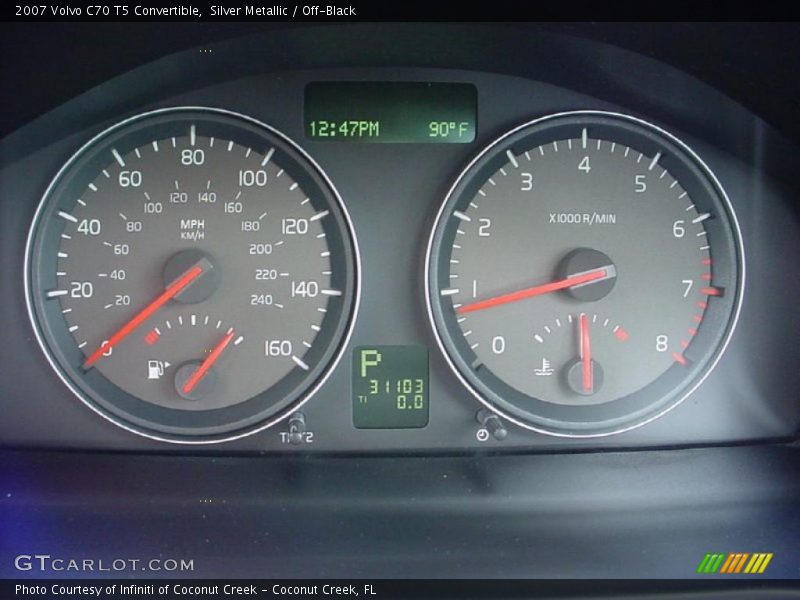 Silver Metallic / Off-Black 2007 Volvo C70 T5 Convertible