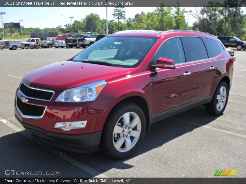 Red Jewel Metallic / Dark Gray/Light Gray 2011 Chevrolet Traverse LT