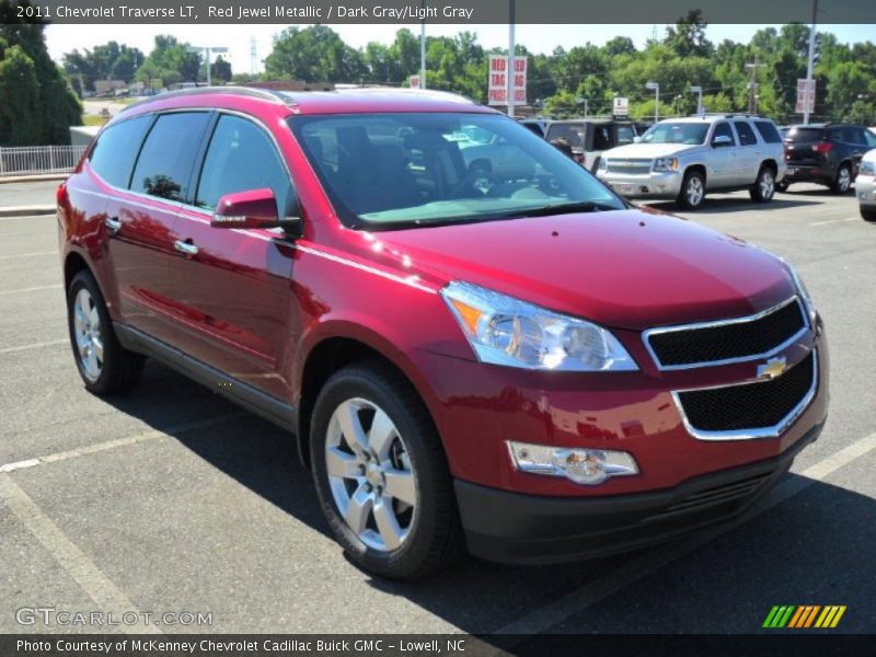 Red Jewel Metallic / Dark Gray/Light Gray 2011 Chevrolet Traverse LT
