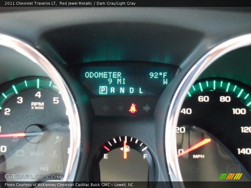 Red Jewel Metallic / Dark Gray/Light Gray 2011 Chevrolet Traverse LT
