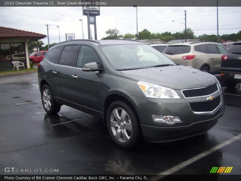 Steel Green Metallic / Ebony 2010 Chevrolet Traverse LT