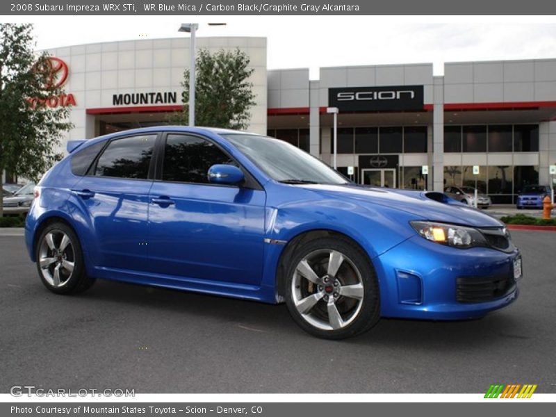 WR Blue Mica / Carbon Black/Graphite Gray Alcantara 2008 Subaru Impreza WRX STi