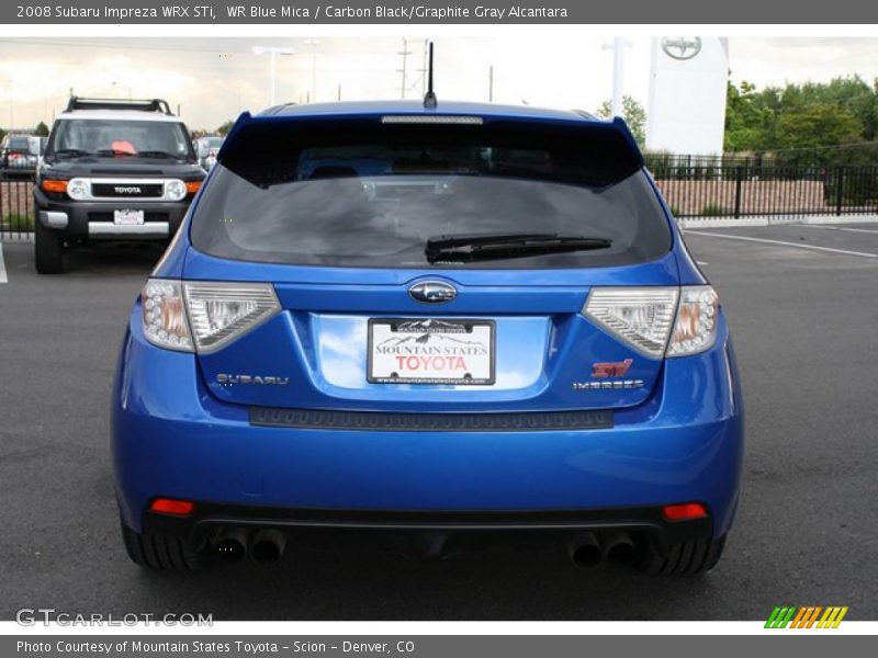 WR Blue Mica / Carbon Black/Graphite Gray Alcantara 2008 Subaru Impreza WRX STi