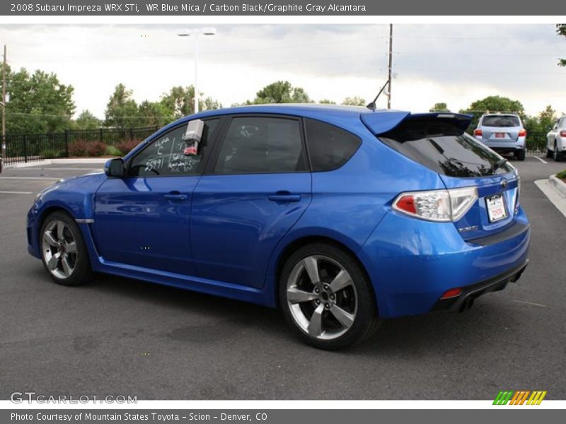 WR Blue Mica / Carbon Black/Graphite Gray Alcantara 2008 Subaru Impreza WRX STi