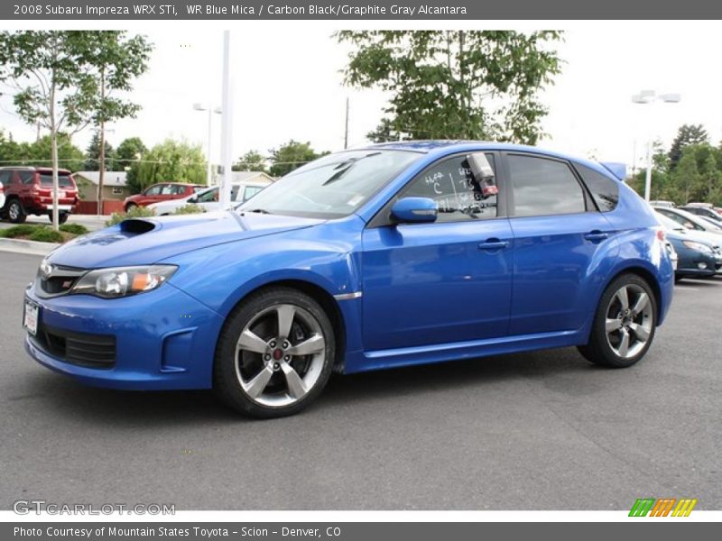 WR Blue Mica / Carbon Black/Graphite Gray Alcantara 2008 Subaru Impreza WRX STi