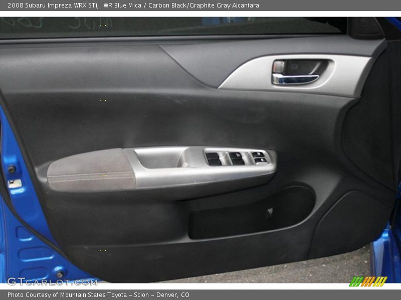 WR Blue Mica / Carbon Black/Graphite Gray Alcantara 2008 Subaru Impreza WRX STi