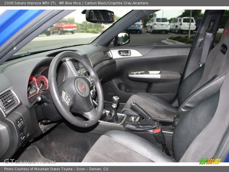 WR Blue Mica / Carbon Black/Graphite Gray Alcantara 2008 Subaru Impreza WRX STi