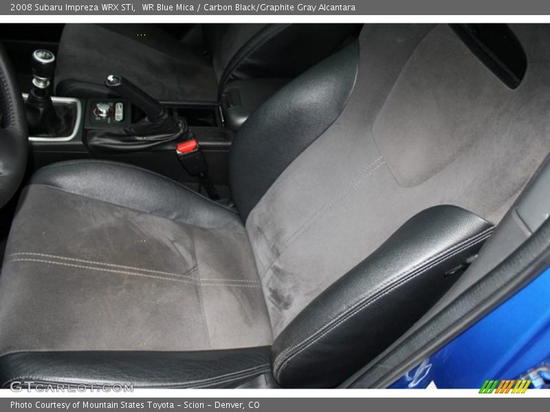 WR Blue Mica / Carbon Black/Graphite Gray Alcantara 2008 Subaru Impreza WRX STi