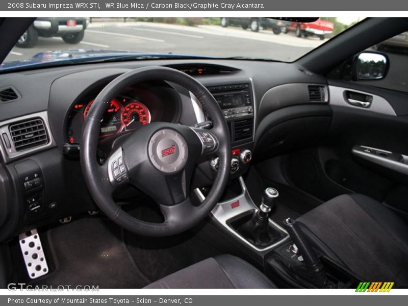 WR Blue Mica / Carbon Black/Graphite Gray Alcantara 2008 Subaru Impreza WRX STi